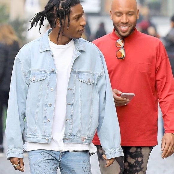 A$AP x GUESS jeans bleached denim jacket - Picture 3 of 3